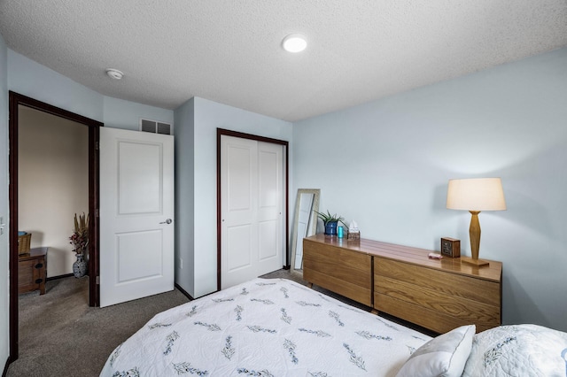 5062 French Dr N, Hugo, MN 55038 - bedroom with dark colored carpet, a textured ceiling, and a closet