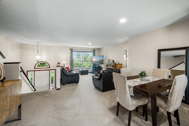 5062 French Dr N, Hugo, MN 55038 - carpeted dining area with a textured ceiling and recessed lighting