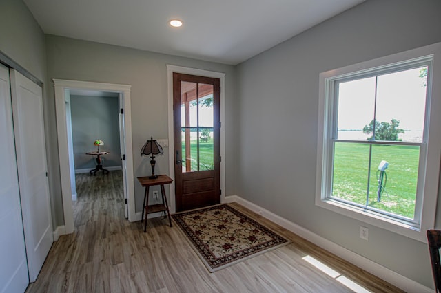 850 60th Ave SW, Benson, MN 56231 - entryway featuring healthy amount of natural light, light wood-style floors, and recessed lighting
