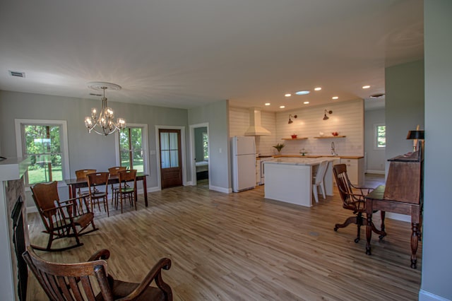 850 60th Ave SW, Benson, MN 56231 - living area with recessed lighting, light wood-style flooring, and a chandelier