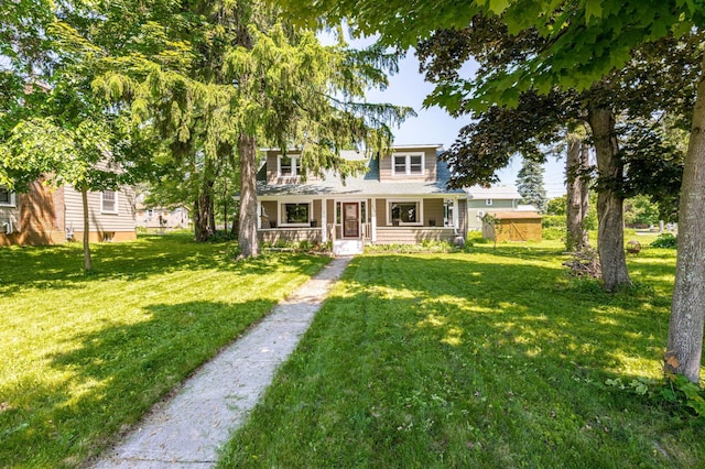 4223 Mcculloch St, Duluth, MN 55804 - view of front of property with a porch, a front lawn, and driveway