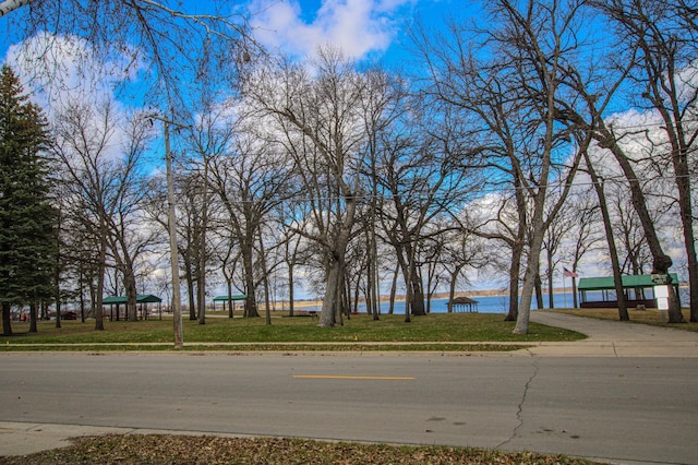 608 Lake St, Osakis, MN 56360 - view of asphalt road with sidewalks, a water view, and curbs