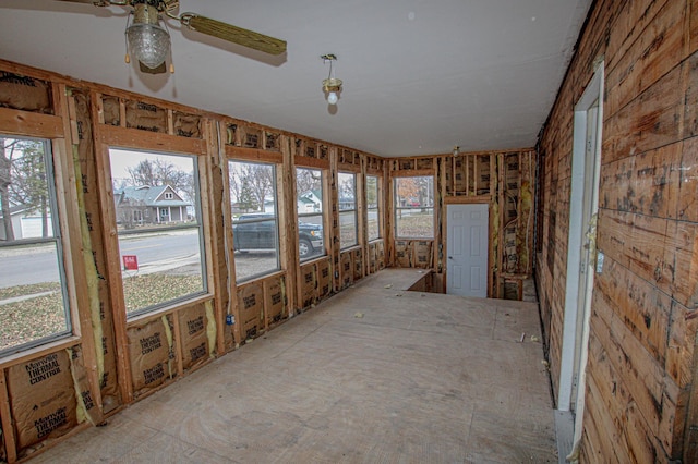 608 Lake St, Osakis, MN 56360 - unfurnished sunroom with a ceiling fan
