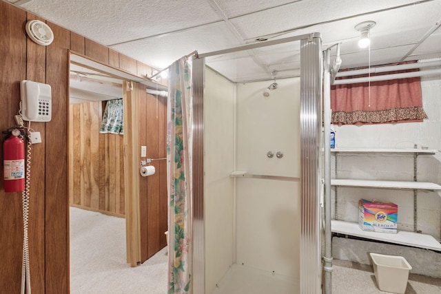 2085 Princeton Ave, Saint Paul, MN 55105 - full bath featuring a stall shower and wood walls