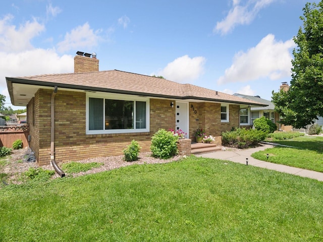 910 62nd St, Minneapolis, MN 55419 - ranch-style house with brick siding, a chimney, and roof with shingles