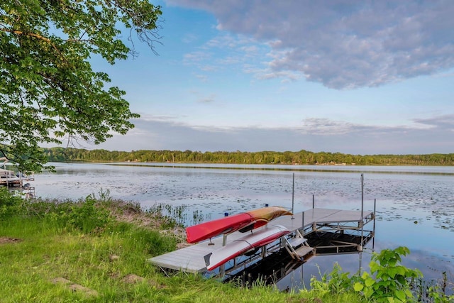 63714 Hannu Ln, Pine Lake Twp, MN 55735 - dock area with a water view and a wooded view