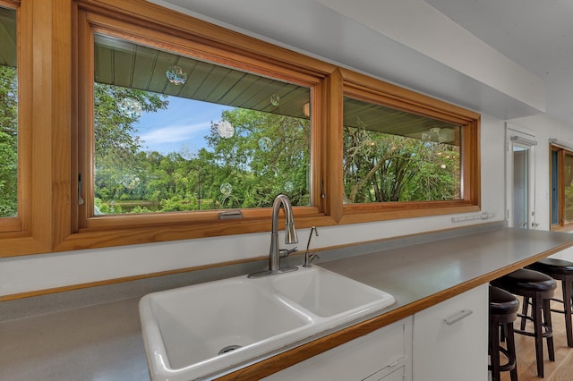 5848 16th Ave SE, Haven Twp, MN 56304 - kitchen featuring white cabinetry and a breakfast bar area