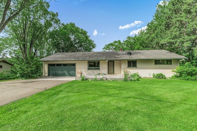 5848 16th Ave SE, Haven Twp, MN 56304 - ranch-style house featuring a garage, a front lawn, and concrete driveway