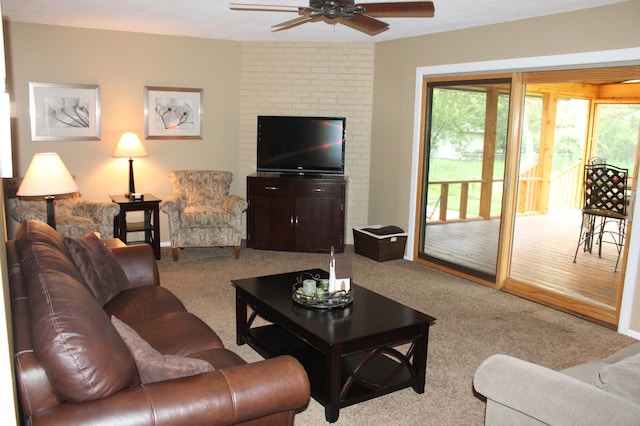 16660 Garland Way W, Lakeville, MN 55068 - carpeted living room featuring ceiling fan and plenty of natural light