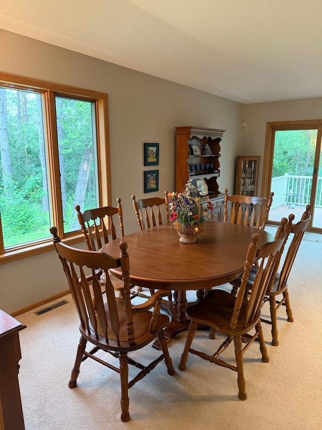 527 Woodside Ct, Shakopee, MN 55379 - dining space featuring light carpet and baseboards