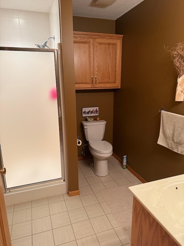 527 Woodside Ct, Shakopee, MN 55379 - full bathroom featuring a stall shower, tile patterned flooring, and vanity