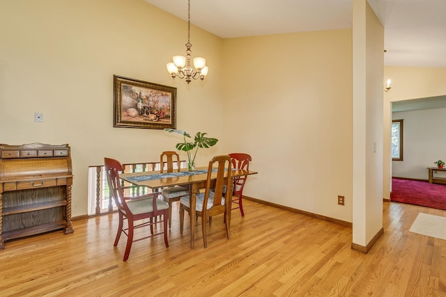 5577 Alameda St, Shoreview, MN 55126 - dining space featuring a chandelier and light wood-style flooring
