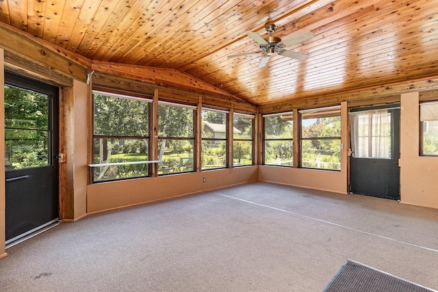 9533 Chicago Ave S, Bloomington, MN 55420 - unfurnished sunroom featuring lofted ceiling, wooden ceiling, healthy amount of natural light, and carpet floors
