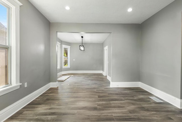 2815 Girard Ave N, Minneapolis, MN 55411 - unfurnished dining area with recessed lighting and dark wood finished floors