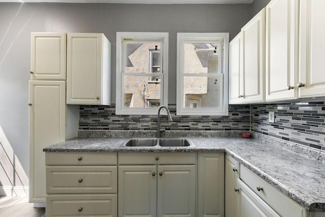 2815 Girard Ave N, Minneapolis, MN 55411 - kitchen with tasteful backsplash, healthy amount of natural light, and white cabinets