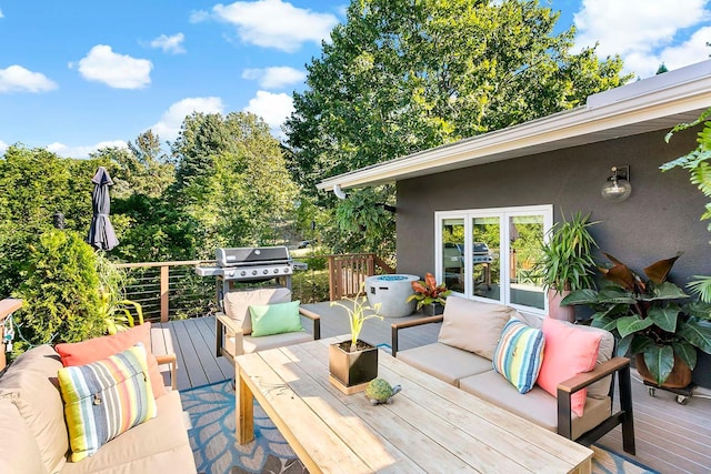 1466 Highview Ave, Eagan, MN 55121 - wooden deck with outdoor lounge area