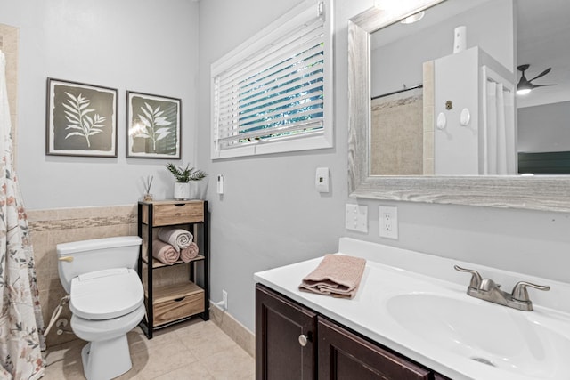 1466 Highview Ave, Eagan, MN 55121 - full bath with vanity, tile patterned flooring, and a shower with curtain