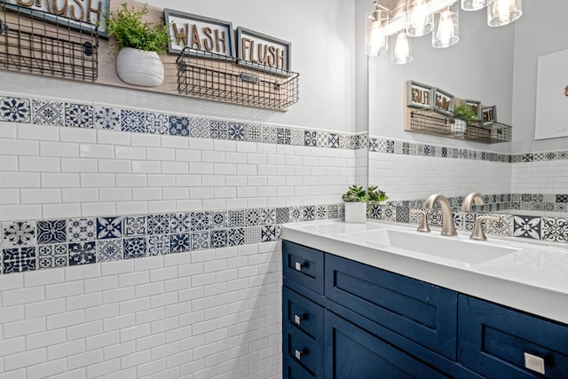1466 Highview Ave, Eagan, MN 55121 - bathroom with vanity, wainscoting, and a chandelier