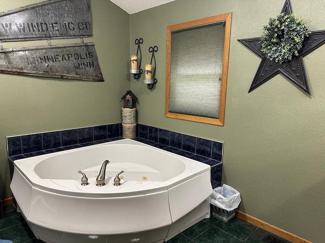 28040 Csah 25, Swede Grove Twp, MN 56243 - full bathroom with a jetted tub and tile patterned flooring
