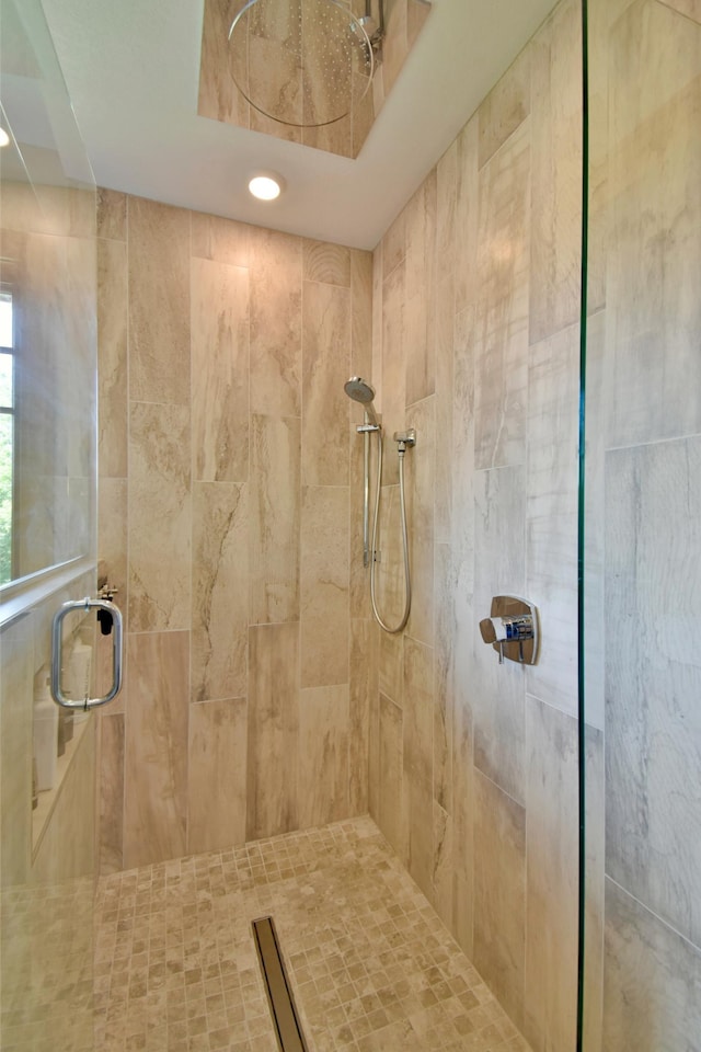 26888 734th Ave, Dassel Twp, MN 55325 - full bathroom featuring a shower stall and recessed lighting