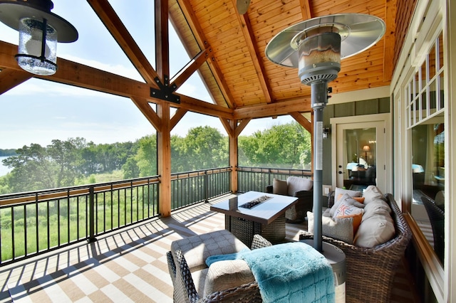 26888 734th Ave, Dassel Twp, MN 55325 - wooden terrace featuring an outdoor living space with a fire pit