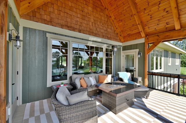 26888 734th Ave, Dassel Twp, MN 55325 - wooden terrace featuring outdoor lounge area