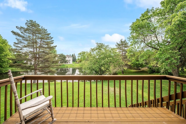 8798 Fountain Ln N, Maple Grove, MN 55311 - deck with a yard and a water view