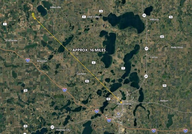 16521 Silver Ln NW, Evansville, MN 56326 - aerial map of property and surrounding area