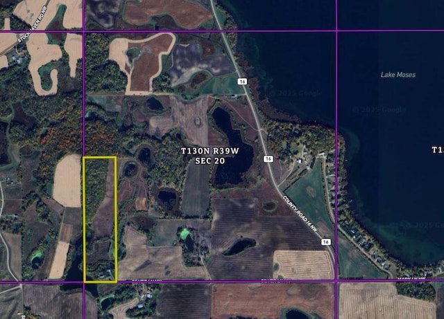 16521 Silver Ln NW, Evansville, MN 56326 - map / location with property parcel outlined