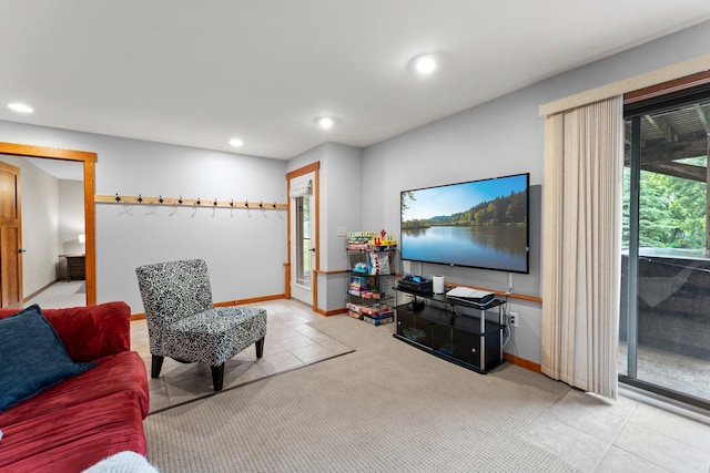 1905 Abby Rd, Cumberland, WI 54829 - living room with recessed lighting and tile patterned floors