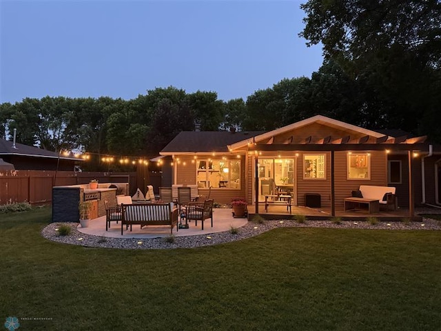 25 Birch Ln S, Fargo, ND 58103 - rear view of house featuring outdoor lounge area, a patio, and area for grilling