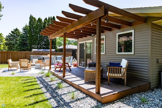 25 Birch Ln S, Fargo, ND 58103 - wooden deck featuring a pergola and outdoor lounge area