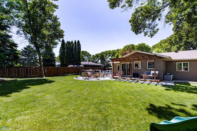 25 Birch Ln S, Fargo, ND 58103 - view of yard with an outdoor living space, a patio area, and a playground