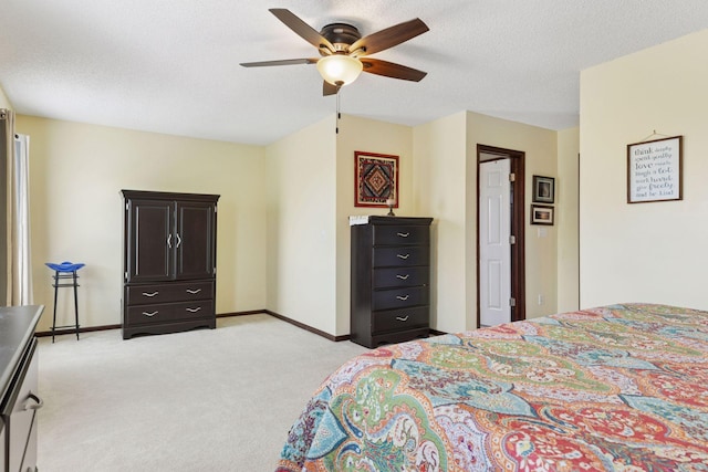 5214 Scott Ct, Robbinsdale, MN 55422 - bedroom with light colored carpet, ceiling fan, and a textured ceiling