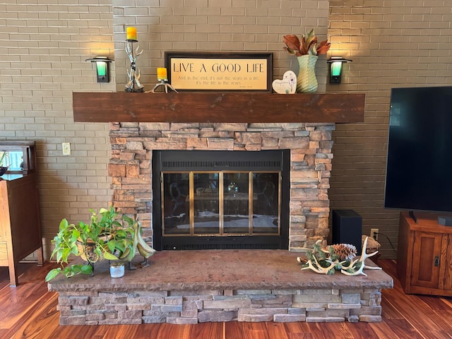 715 250th Ave, Fairmont, MN 56031 - detailed view of a stone fireplace and wood finished floors