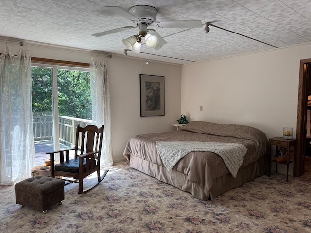 715 250th Ave, Fairmont, MN 56031 - carpeted bedroom with access to outside and ceiling fan