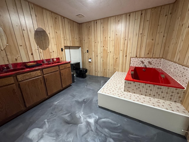 715 250th Ave, Fairmont, MN 56031 - miscellaneous room featuring concrete flooring and wood walls