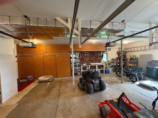 715 250th Ave, Fairmont, MN 56031 - garage with a garage door opener and a workshop area