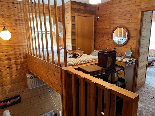 2485 Keyes Is, International Falls, MN 56649 - carpeted bedroom with wood walls