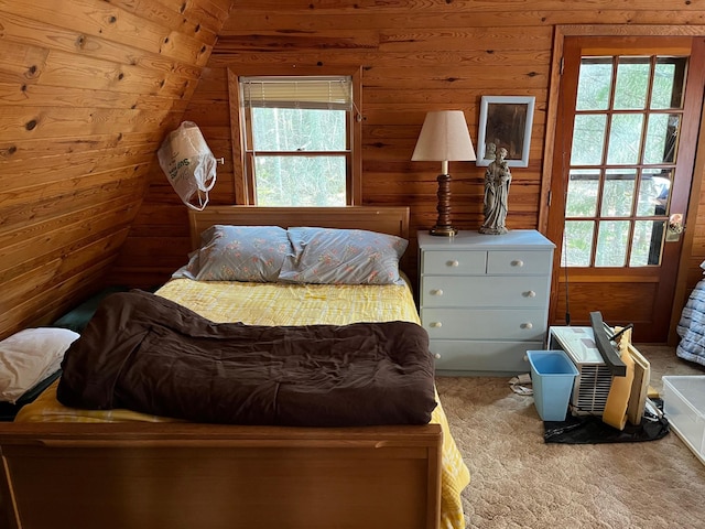 2485 Keyes Is, International Falls, MN 56649 - bedroom featuring carpet and wood walls