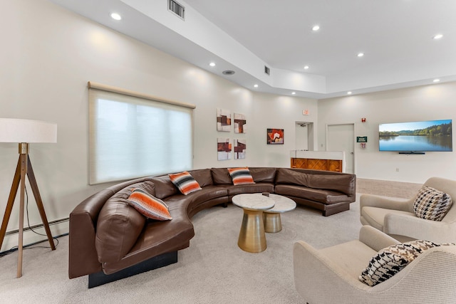 3412 Oak Ridge Rd Unit 208, Minnetonka, MN 55305 - living room with recessed lighting, carpet floors, and a baseboard radiator