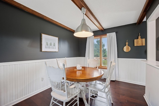 420 Pleasant Crest Cir, Annandale, MN 55302 - dining room with beam ceiling, wainscoting, and wood finished floors