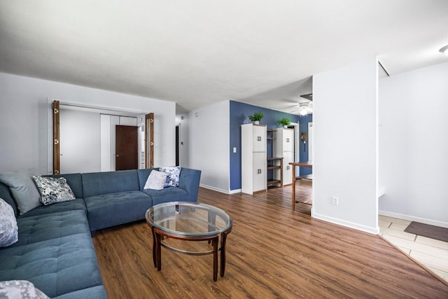 2717 22nd St, Minneapolis, MN 55406 - living area featuring wood finished floors and ceiling fan