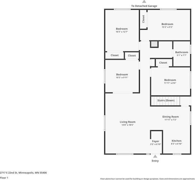 2717 22nd St, Minneapolis, MN 55406 - view of room layout