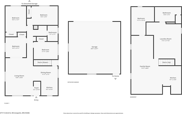 2717 22nd St, Minneapolis, MN 55406 - view of home floor plan