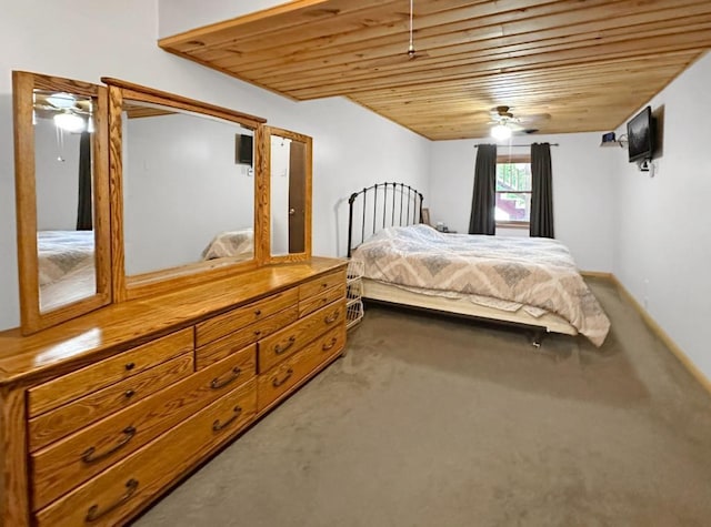 2117 Isleview Rd, Grand Rapids, MN 55744 - bedroom featuring carpet flooring, wooden ceiling, and a ceiling fan
