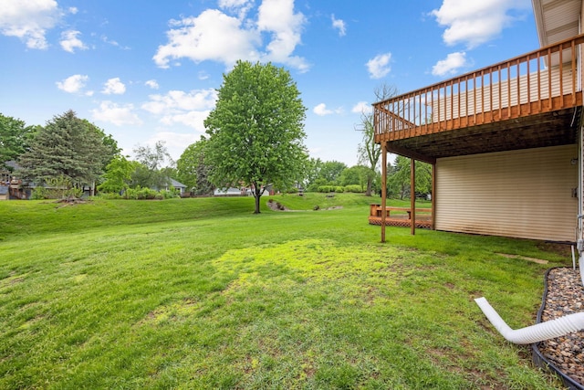790 Winterberry Dr, Woodbury, MN 55125 - view of green lawn featuring a wooden deck
