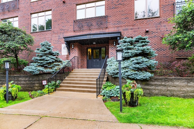 510 Grand Ave Unit 101, Saint Paul, MN 55102 - property entrance with brick siding and french doors