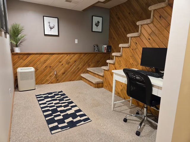 25463 County Road 267, Cohasset, MN 55721 - carpeted office featuring wooden walls
