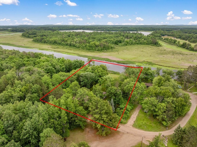 25463 County Road 267, Cohasset, MN 55721 - aerial view of property and surrounding area with a nearby body of water and property parcel outlined